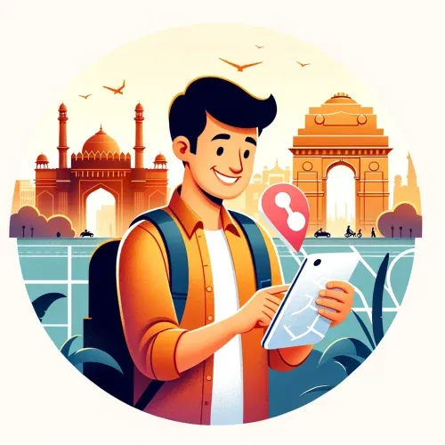 探索印度城市的微笑旅行者方形图片.webp
