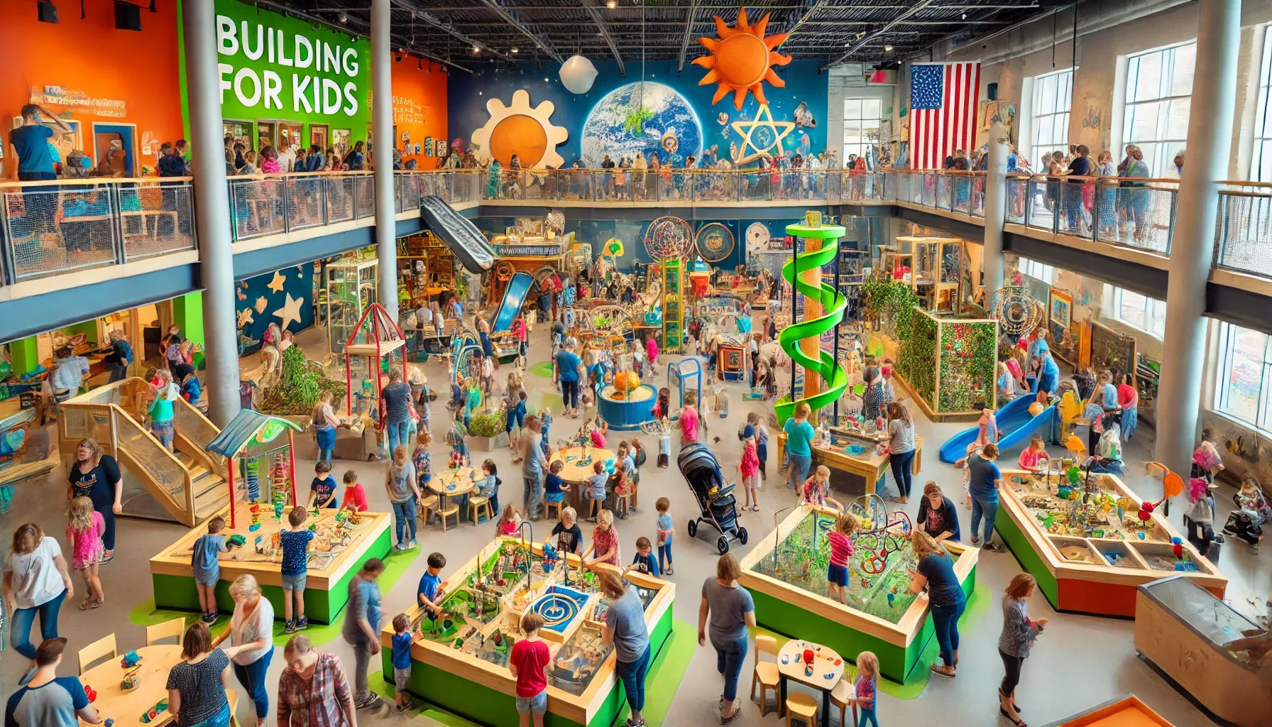 Families enjoying the Building for Kids Children's Museum in Appleton, WI.