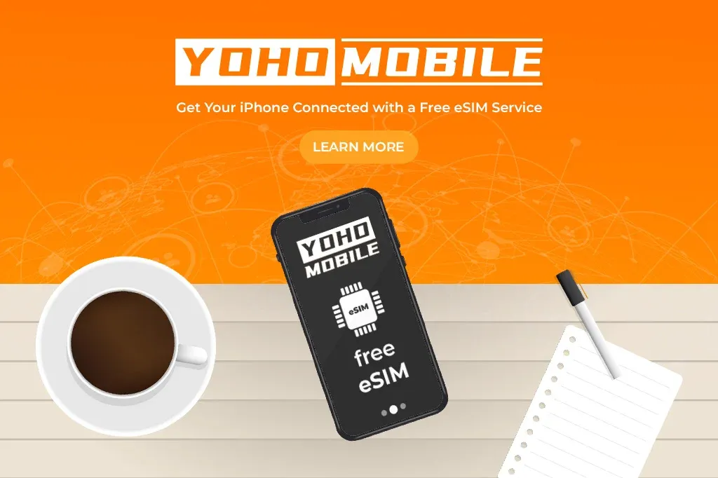 Free eSIM service for iPhone activation on Yoho Mobile app