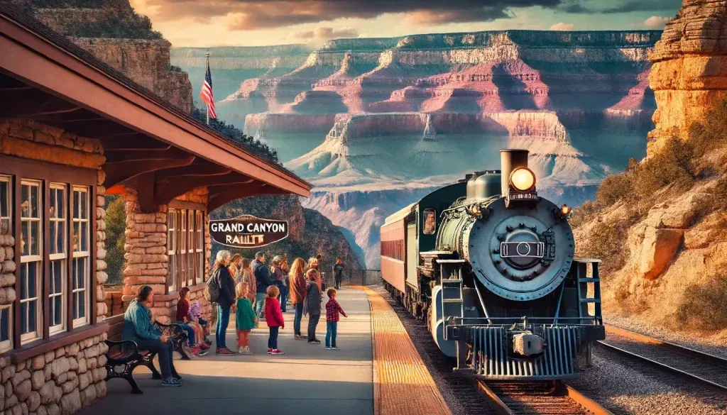 The-Grand-Canyon-Railway-train-arriving-at-the-South-Rim-station.webp