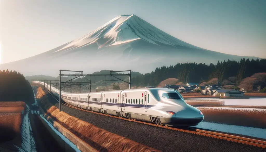 The-Shinkansen-bullet-train-speeding-through-the-countryside-with-Mount-Fuji.webp