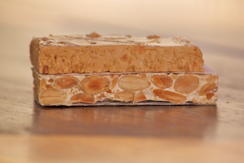 Spanish Turron on Wooden Surface