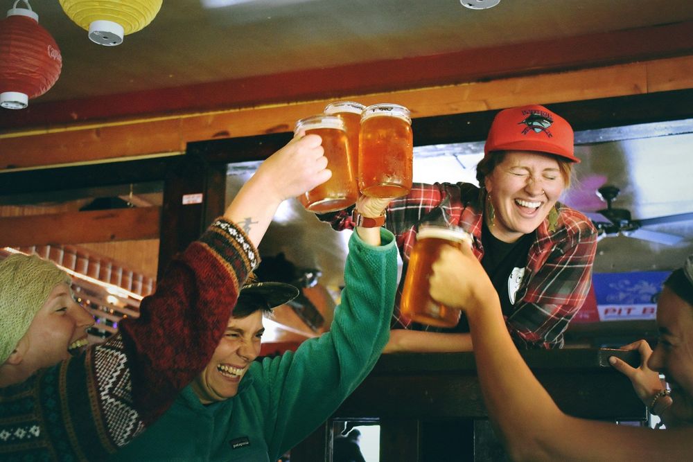 People enjoying beer