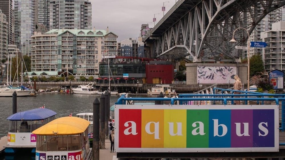 The Aquabus has 13 boats that stop at different points along False Creek