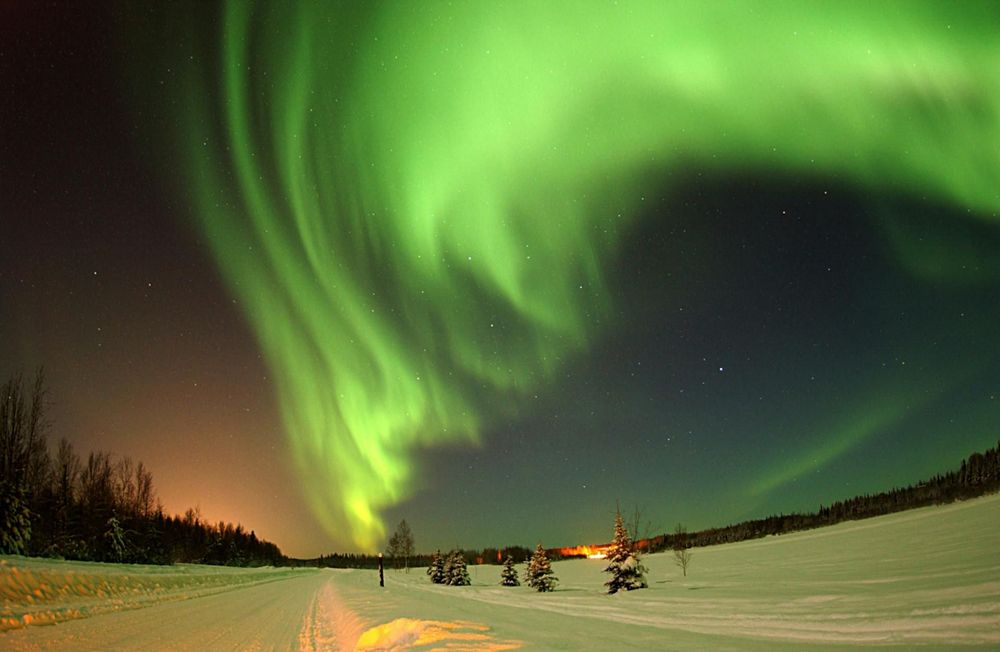 Alaska is that the Aurora Borealis, or northern lights, can be seen year-round.