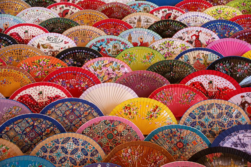 A Display of Hand Fans, A souvenir from Spain