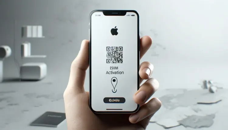 iPhone displaying eSIM activation screen