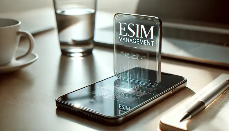 Modern smartphone displaying eSIM management settings