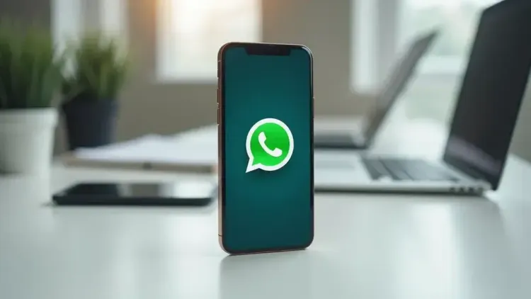 A smartphone displaying WhatsApp chats and Wi-Fi signal to illustrate data usage.