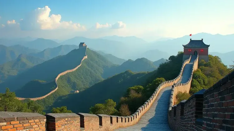 Panoramic view of China’s most famous landmarks, including the Great Wall and Forbidden City.