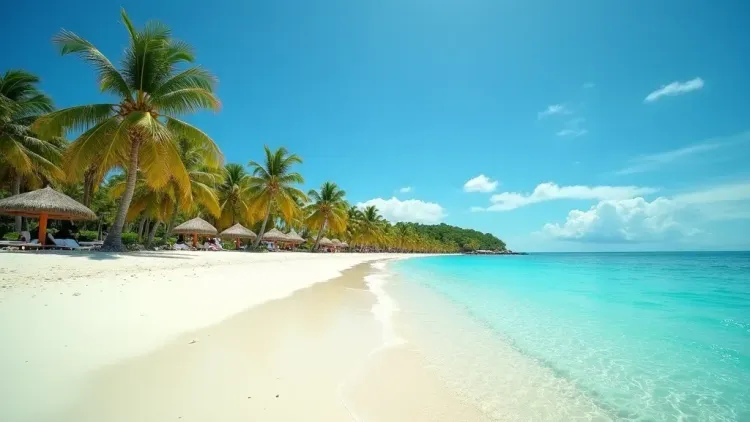 A warm tropical beach to visit in December