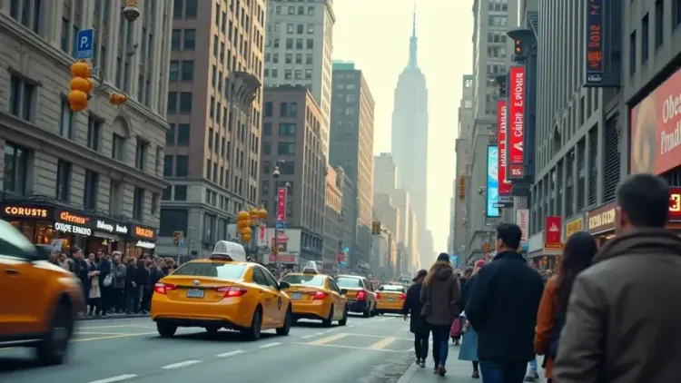 People using smartphones in a city