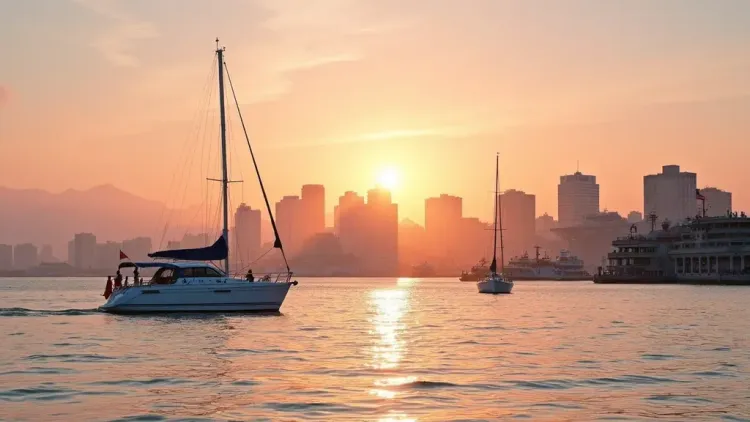 San Diego Bay skyline at sunset