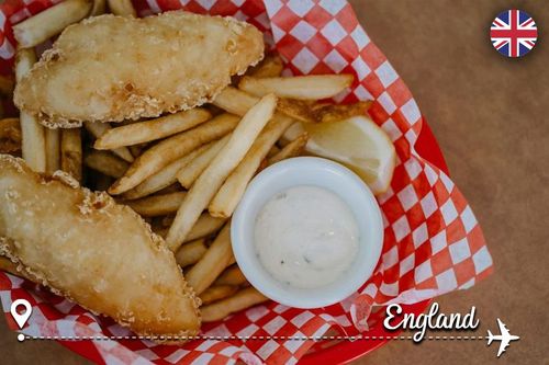 Fish and chips is the meal everyone thinks of when taking of England.