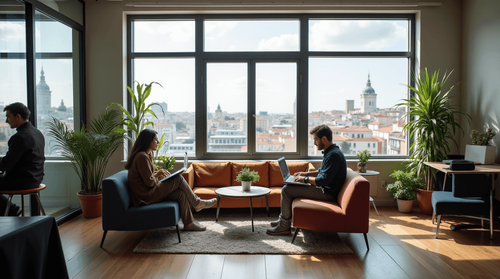 Modern coworking space in Lisbon for digital nomads