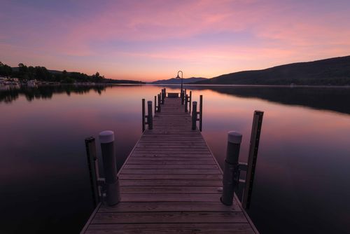 Wooden dock at Lake George