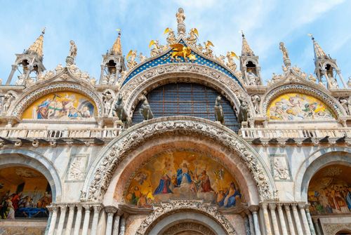 St Mark Basilica shows off Venice's success with its unique Byzantine design.