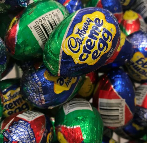 Chocolate Cadbury eggs for Easter