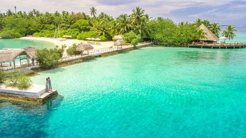 The Caribbean Sea lies between Central and North America, southeast of the Gulf of Mexico