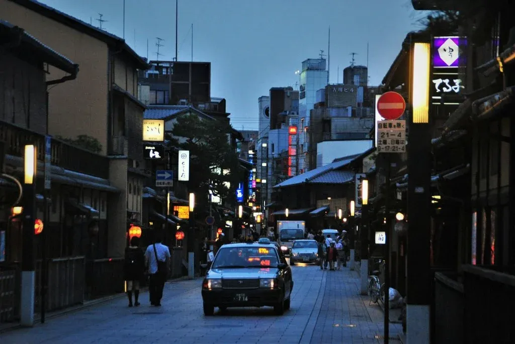 Navigating in Kyoto during Gion Matsuri.